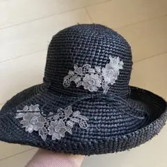 Lake Alster ブラック 麦わら帽子