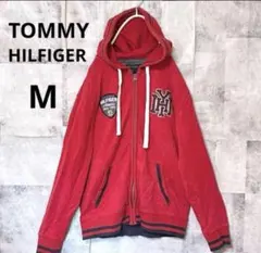 トミーヒルフィガー パーカー M メンズ　レッド フーディー