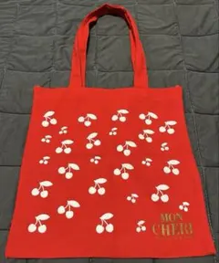さくらんぼ　トートバッグ　レッド　赤　mon cheriのサムネイル