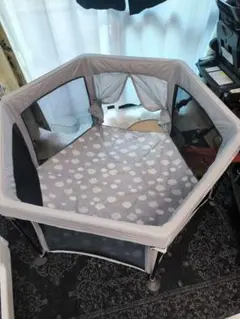 日本育児 折りたたみ式 ベビーサークル グレー