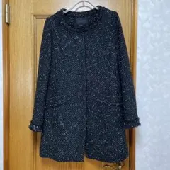 黒系ツイード ロングコート　ユニクロ　Lサイズ