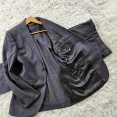 【美品】タケオキクチ　スーツ　セットアップ ダークグレー　シャドーストライプ