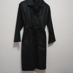 【英国製】Aquascutum ステンカラーコート 黒 イギリス製　ヴィンテージのサムネイル