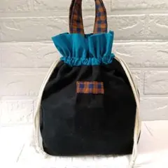 ハンドメイド　巾着袋　巾着バッグ　持ち手付き　ワケあり商品