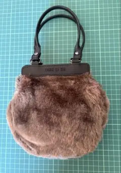 COMME CA ISM ファー ハンドバッグ ブラウン