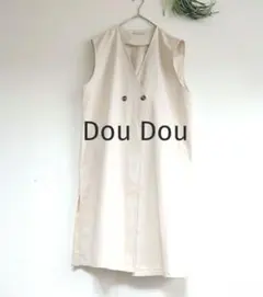 あ*♪様 Dou Dou　ロングジレ　ベスト　羽織　リネン　ベージュのサムネイル