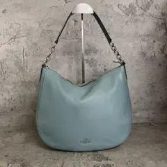 希少色 COACH 2WAY ハーフムーン ワンショルダーバッグ ホーボー 青
