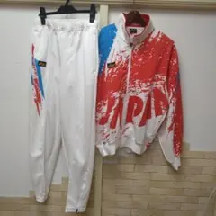 asicsジャージセット ホワイト/レッド/ブルー