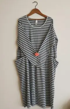 お値下げ☆新品・未使用☆オハナ ウエスト切り替えワンピース ボーダー