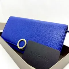 ◆美品/稀少色◆BVLGARI 雙摺長夾 標誌夾 圓形標誌