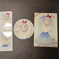 学園アイドルマスター 葛城リーリヤ ラメ付きポストカード＆コースター＆カード2枚