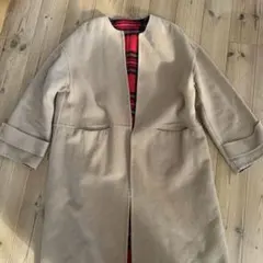 Mila owen ミラオーウェン ロングコート チェック ウール