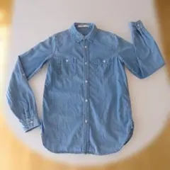 AZUL by moussy デニムシャツ ライトブルー 長袖 Sサイズ