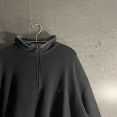 NAUTICA ノーティカ ハーフジップ トレーナー ロゴ 刺繍 ブラック