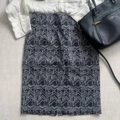 【美品】N. Natural Beauty Basic 幾何学柄 タイトスカート