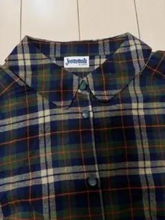 チェック柄 長袖シャツワンピース