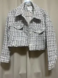 H&M ツィードジャケット ショート丈 短丈 長袖 XSのサムネイル