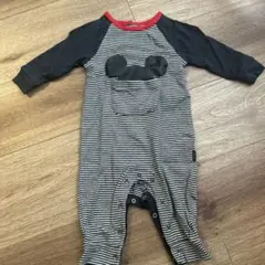 【babyGAP】ミッキーマウス ストライプロンパース 60cm