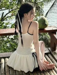 【新品未使用】リボン付きワンピース水着