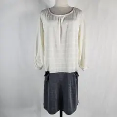 美品 SHOO LA RUE シューラルー バイカラー異素材ワンピースチュニック