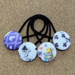 くるみボタンのヘアゴム 514