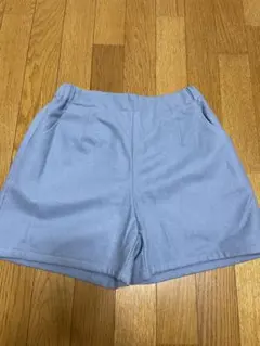 美品　日本製　ハイウエスト　スナイデル好きに　ショートパンツ　水色　毛　春秋冬