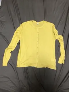 GU イエロー シアーカーディガン L