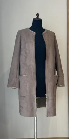 ムートン風ベージュコート　38