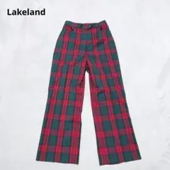 B6-3377　カジュアルパンツ　チェック柄　ストレート　M【Lakeland】