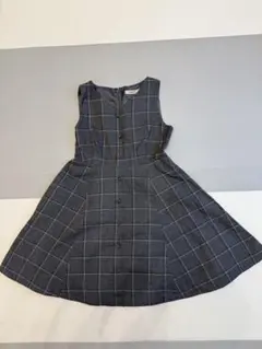 ノースリーブグレー系チェックワンピース