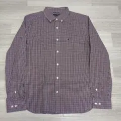 訳あり NAUTICA ノーティカ ボタンダウン ギンガムチェック L