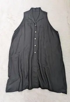 美品】pot-pourri ポプリ企画 リネン ノースリーブシャツワンピース