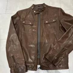 L'homme en Cuir シングルライダース ブラウン サイズL 羊革のサムネイル
