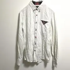 【BEAMS HEART】メンズシャツ 長袖 アイボリー カジュアル ネル S