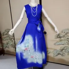 L～2Lサイズ 訪問着からの着物リメイクドレスです 着丈124cm