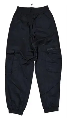 adidas トレフォイルロゴ ブラック ツイル カーゴパンツ