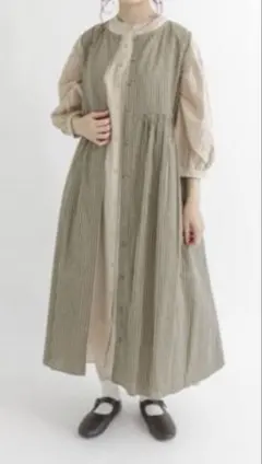 Samansa Mos2 ノースリーブワンピース カーキ