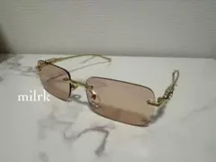 リムレス スクエア tea 伊達メガネ　眼鏡 ヒョウ付き y2k 90s 韓国