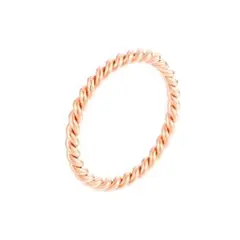 金属アレルギー対応 ステンレス ツイストリング 11号 ピンクゴールド 華奢