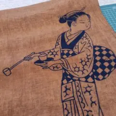 生地 柿渋染め③ 手ぬぐい ハギレ
