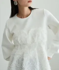 Acka tulle off shoulder blouse ホワイト tulle off shoulder blouse – Acka online store