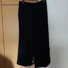 GU ストライプ ワイドパンツ ブラック XL