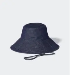 UNIQLO アジャスタブルUVカットワイドブリムハット　デニム　（紐なし）