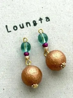 5点で450円引き ハンドメイドピアス 樹脂ピアス コットンパール風ピアス