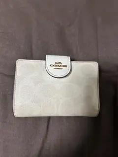 COACH 二つ折り財布 ホワイトレザー