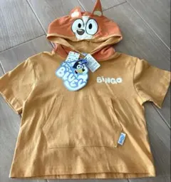 新品タグ付き　ブルーイ BINGO フード付きTシャツ