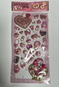 平成レトロ シール ロマンチック ピンク ハート ステッカー