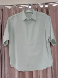 GU　ブロードオーバーサイズシャツ　L　ライトグリーン