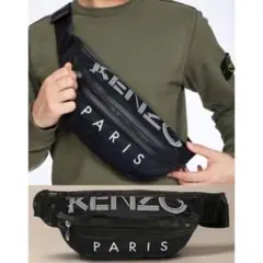 KENZO ボディバッグ ブラック ロゴ入り【値段交渉可】