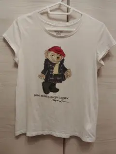 ポロベア　ラルフローレンホワイト 半袖Tシャツ 150　レディースXS〜S